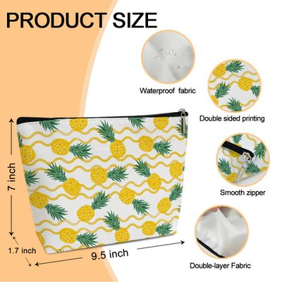 Summer Makeup Bag Small Cosmetic Bag Aesthetic Makeup Bag Small Makeup Pouch for Purse Toiletry Bags for Women Travel Skincare Bag Small Cosmetic Pouch Accessory Bag Pineapple Gifts for Women (JRM626)