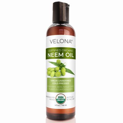 velona Neem Oil USDA Certified Organic - 4 fl oz | 100% Pure and Natural Carrier Oil | Virgin, Unrefined, Cold Pressed | Hair, Body and Skin Care | Use Today - Enjoy Results