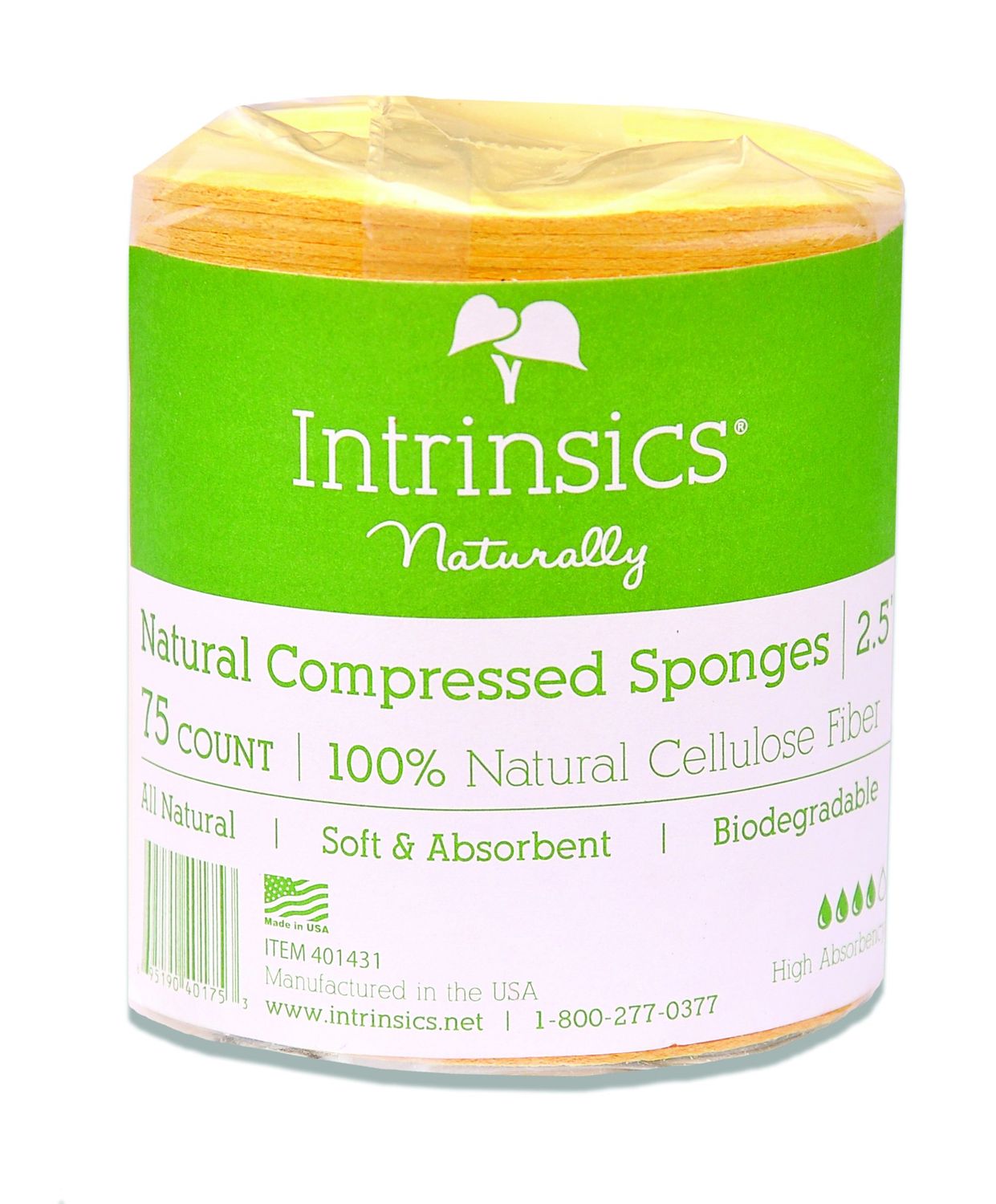 Intrinsics Intrinsics natural compressed cellulose sponges for face 2.5&quot; - 75 count