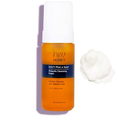 Hey Honey Skincare Don&#39;t Miss A Spot Propolis Facial Cleanser Foam | Gently Removes Skin Oil and Other Pollutants From Your Acne Prone Oily Skin | 5 Oz