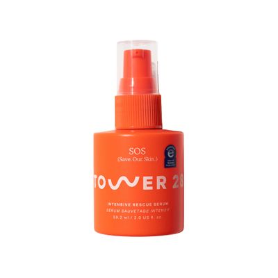 Tower 28 SOS Intensive Rescue Serum for Sensitive Skin, Hypochlorous Acid Skin Care, Soothes Irritation, Helps Reduce Face Redness, Safe for All Skin Types, 2 FL Oz