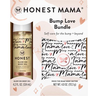 The Honest Company Honest Mama Body + Belly Bump Love Bundle | Moisturizing, Plant-Based Oil + Stretch Mark Butter Cream