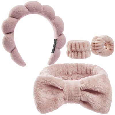 Ztomine Headbands for Women - Spa Headband and Wristband Set - Headband for Washing Face,Facial Mask,Makeup and Skin Care,Gifts for Women and Teen Girl Gifts Trendy Stuff