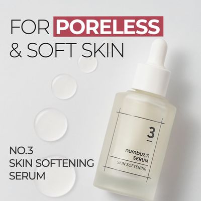 numbuzin No.3 Serum | Skin Softening Serum | Pore Care, Textured Skin, Bumpy, Rough Skin, Glass Skin | Bifida, Galactomyces, Niacinamide, Adenosine, Panthenol | 1.69 fl. oz.