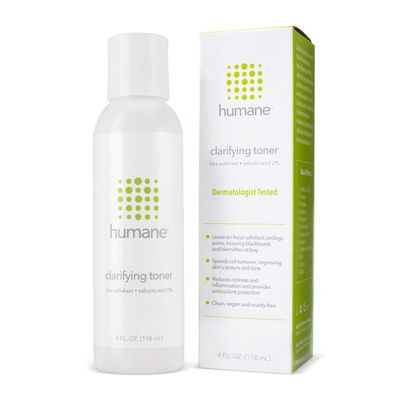 Humane Clarifying Toner for Face - 2% BHA Liquid Salicylic Acid - Pore Minimizer and Face Exfoliator - Gentle for All Skin Types - Removes Excess Oil, Dead Skin Cells, and Grime - 4 Ounce