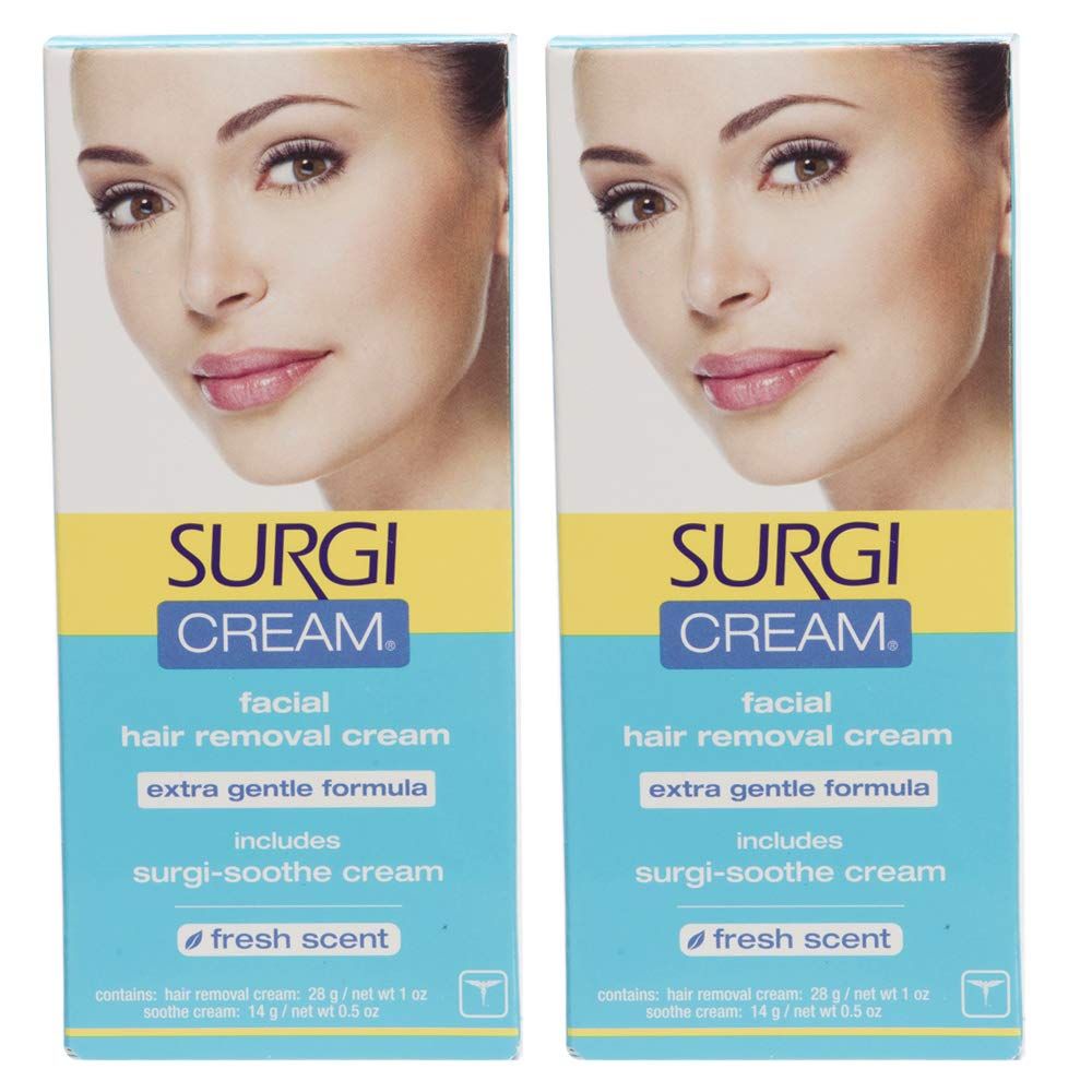 Surgiwax Facial Hair Removal Cream, Extra Gentle 1 oz x 2 pack