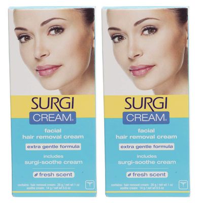 Surgiwax Facial Hair Removal Cream, Extra Gentle 1 oz x 2 pack