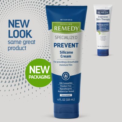 Medline Remedy Specialized Silicone Cream, Unscented (4 fl oz), Gentle Breathable Film for All Ages, Paraben-free and Hypoallergenic Skin Care Cream, Barrier Cream for Dry Cracked Skin