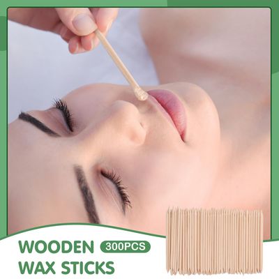 Wooden Wax Sticks Eyebrow Lip Nose Waxing Sticks Small Wax Spatulas Applicator Wood Craft Sticks for Hair Removal and Smooth Skin Spa and Home Usage