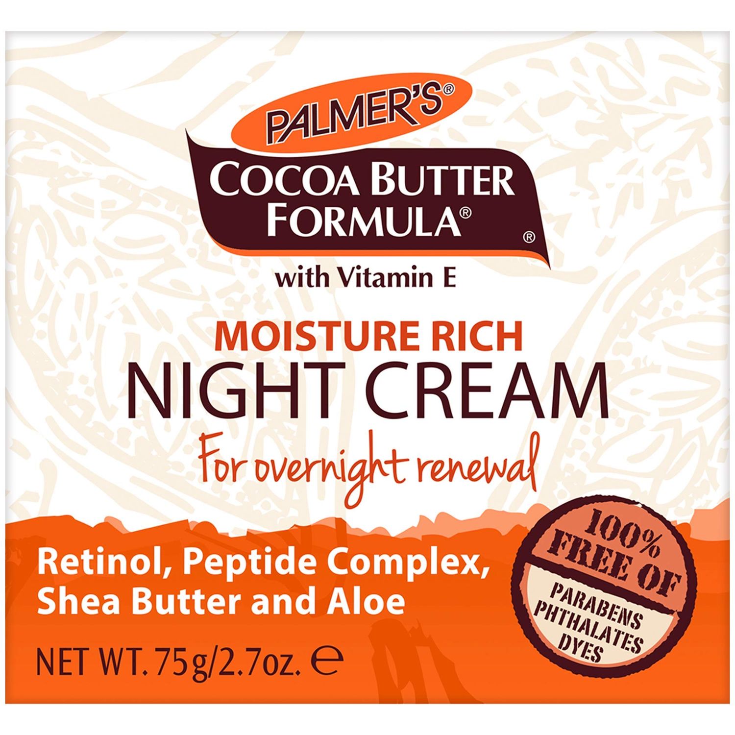 Palmer&#39;s Cocoa Butter Formula Overnight Moisture Rich Night Facial Cream, 2.7 Ounces (Pack of 6)