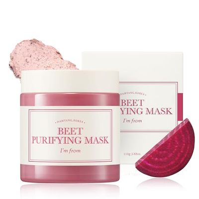 Im From Beet Purifying Mask, Deep moisturizing wash-off clay mask,1.5% red beet enzyme, clean the pores and control sebum, soothing effect for dry, dull, sensitive skin - 3.88oz (110g)