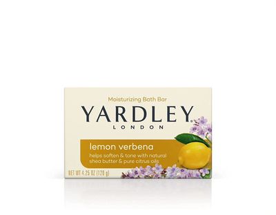 Yardley London Lemon Verbena with Shea Butter &amp; Pure Citrus Oil Moisturizing Bar 4.25 ozr (Pack of 10)