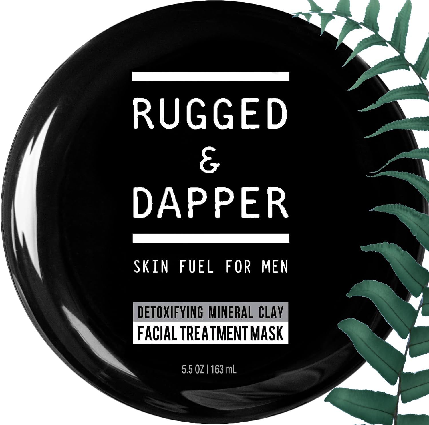 RUGGED &amp; DAPPER Detox Mineral Clay Facial Mask | Natural Acne &amp; Age Defense Treatment for Men- 5.5 Oz