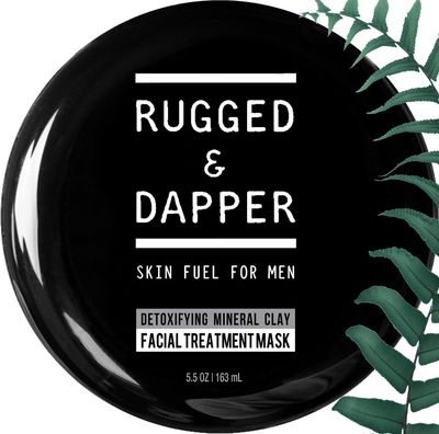 RUGGED &amp; DAPPER Detox Mineral Clay Facial Mask | Natural Acne &amp; Age Defense Treatment for Men- 5.5 Oz