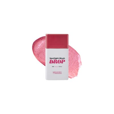 MIGUHARA Spotlight Blush Drop (Sugar Fairy) | Luminous Rosy Cheek | Skincare-Infused Hydrating Formula | Vegan Certified | Natural Radiance | Buildable Color | All Skin Types | 1.01 fl oz