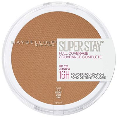 Maybelline Super Stay Full Coverage Powder Foundation Makeup, Up to 16 Hour Wear, Soft, Creamy Matte Foundation, Coconut, 1 Count