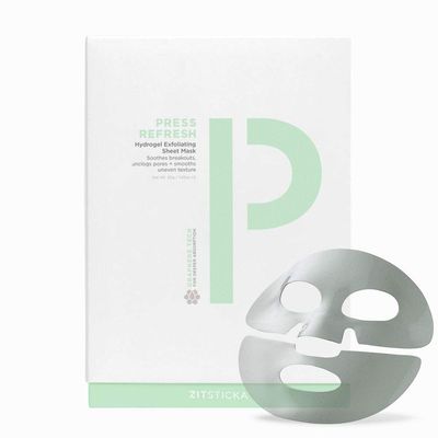 ZitSticka Sheet Masks for Face Skincare- Exfoliating &amp; Hydrating Sheet Mask for Dry &amp; Sensitive Skin - Soothe Breakouts &amp; Acne-Prone Skin - Beauty Facial Skin Care for Woman (Press Fresh 5 Sheets)
