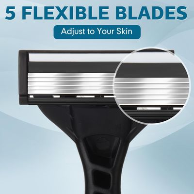 Lanties 36 Pcs Men's Disposable Razors Bulk 5-Blade Disposable Blade Razors for Men Set Sensitive Skin Razor Disposable Head Razor for a Smooth and Comfortable Shave