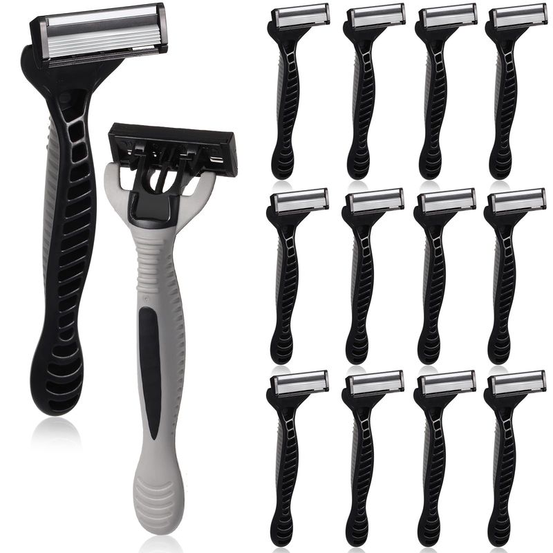 Lanties 36 Pcs Men's Disposable Razors Bulk 5-Blade Disposable Blade Razors for Men Set Sensitive Skin Razor Disposable Head Razor for a Smooth and Comfortable Shave