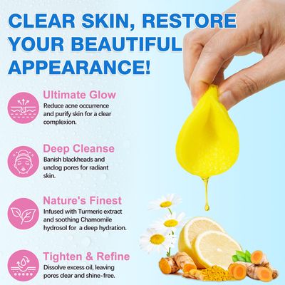 Turmeric Cleansing Pads 60pcs - for Dark Spots - Turmeric Face Pads - Turmeric Pads Infused Foaming Exfoliating Pads- Gentle &amp; Non-Irritating for Face Body - Remove Excess Keratin