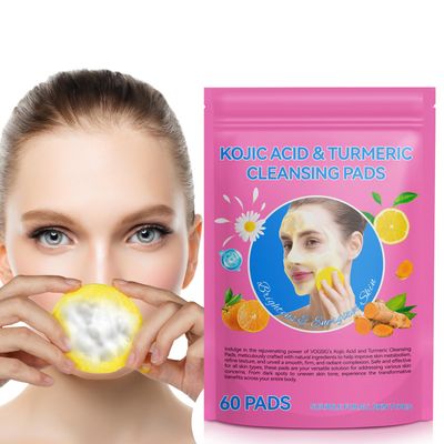 Turmeric Cleansing Pads 60pcs - for Dark Spots - Turmeric Face Pads - Turmeric Pads Infused Foaming Exfoliating Pads- Gentle &amp; Non-Irritating for Face Body - Remove Excess Keratin