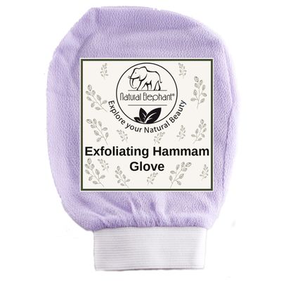 Natural Elephant Exfoliating Hammam Glove - Face and Body Exfoliator Mitt (Lovely Lilac (Pack of 3))