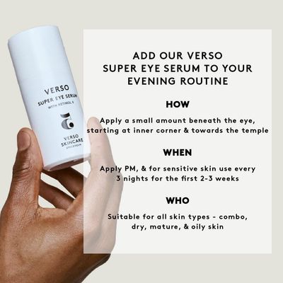 Verso Skin Care | Super Eye Serum | Rejuvenating Under Eye Serum for Youthful Skin | Eye Care Made Easy (0.67 fl oz)
