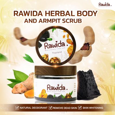 Rawida Underarm Detox Scrub with Activated Charcoal for Fresh, Even-Toned Skin - Gentle Armpit Scrub to Reduce Odor & Discoloration - Armpit Detox for Women & Men to Cleanse, Moisturize, & Brighten