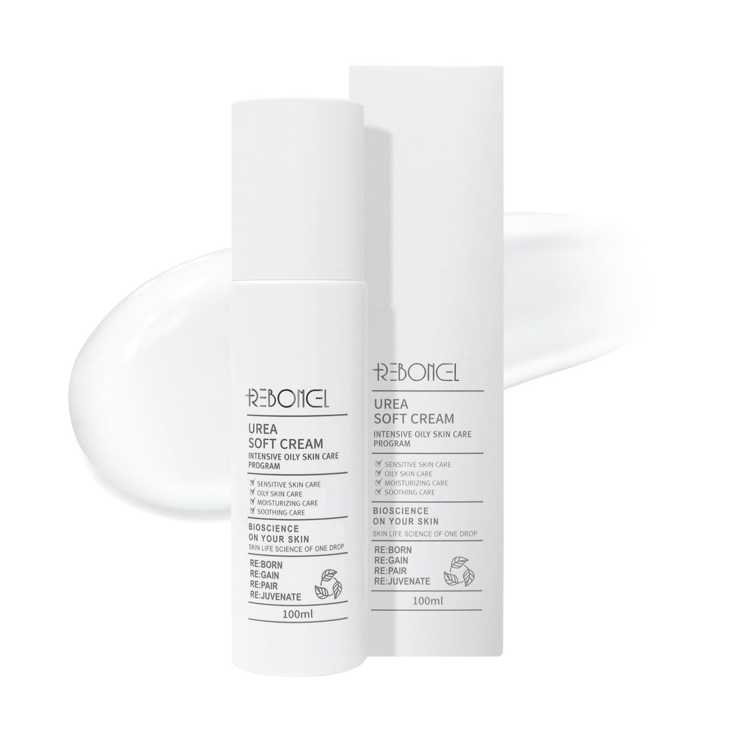 Reboncel 50,000ppm Urea Soft Cream with Salicylic Acid, Dry Cracked Heel Thick Callus Repair Cream, Korean Skin Care Deep Moisturizer with CICA Extract (3.38 fl.oz, 100ml)
