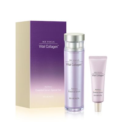 ISA KNOX AGE FOCUS VITAL COLLAGEN Essential Serum (2.4fl oz) - Korean Skin Care, Ampoule by LG Beauty. Hydrolyzed Collagen, Vitamins C, B12 &amp; E