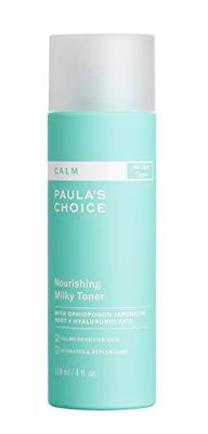 Paulas Choice Calm Nourishing Milky Toner for Sensitive Skin, Calms + Soothes Redness, Suitable for Rosacea-Prone &amp; Eczema-Prone Skin, Fragrance-Free &amp; Paraben-Free, 4 Fl Oz.