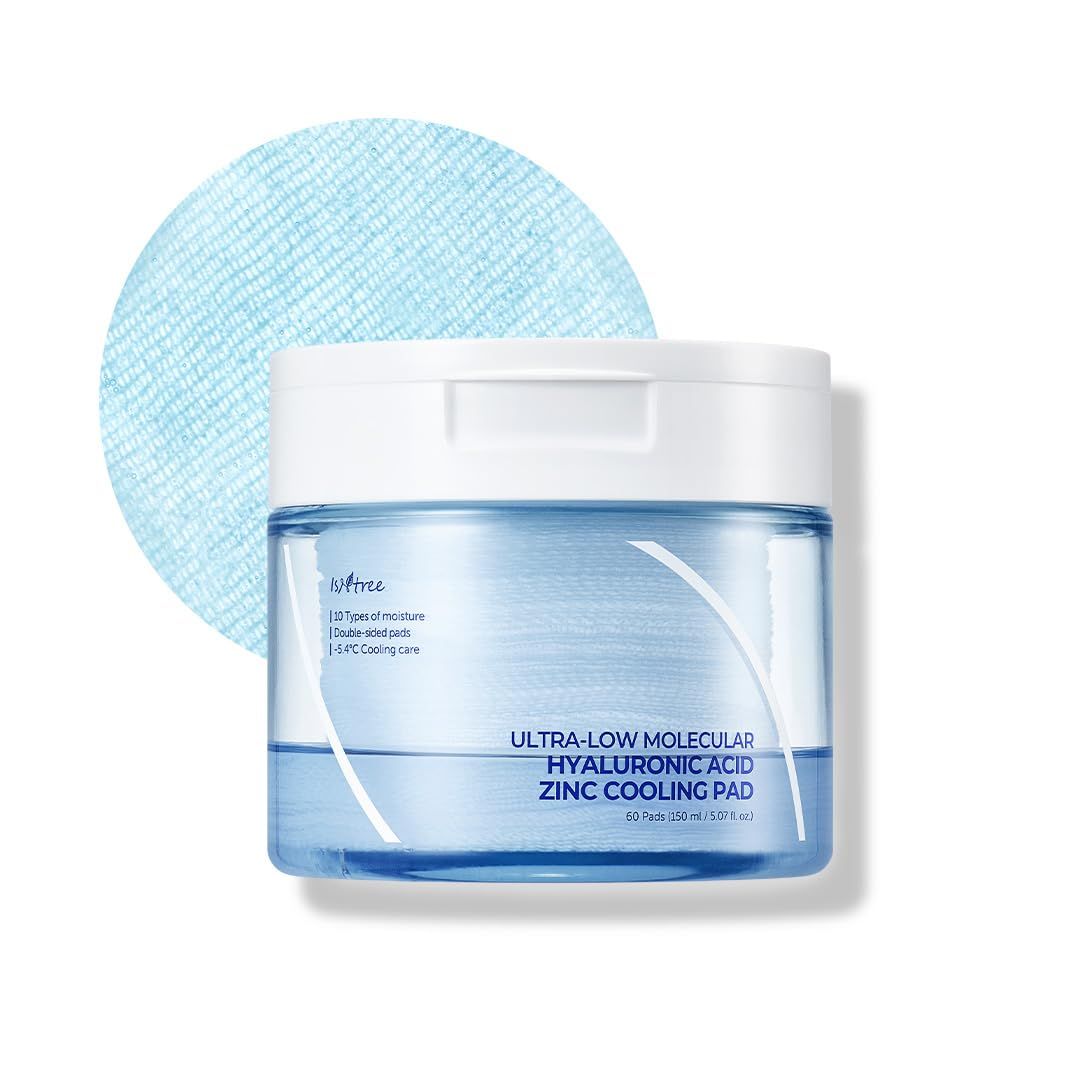 ISNTREE Ultra-Low Molecular Hyaluronic Acid Zinc Cooling Toner Pad (60 Pads)