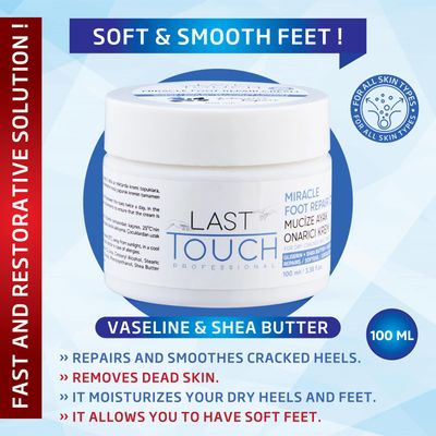 LAST TOUCH Miracle Cracked Repair Foot Care Cream - Foot Cream Dry Cracked Heels Feet - Guaranteed Relief Worn, Cracked, Dry, Callused Feet - Athletes Foot Cream - Soft Smooth Feet