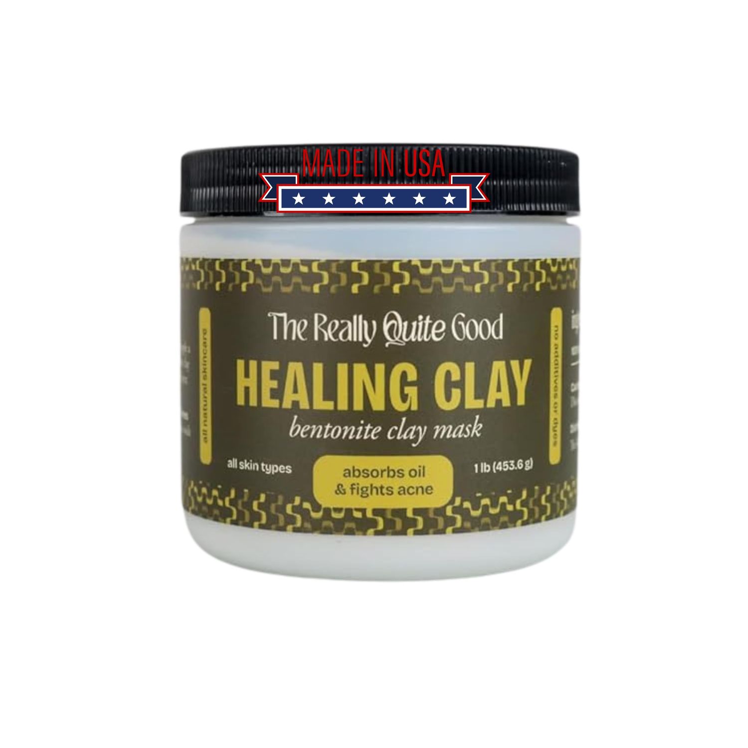 The Really Quite Good Detoxifying Clay Facial Mask with Exfoliant: Bentonite Clay Absorbs Oil, Clears Acne, Reduces Blackheads, and Bentonite Clay Acne-Free with Deep Pore Cleansing