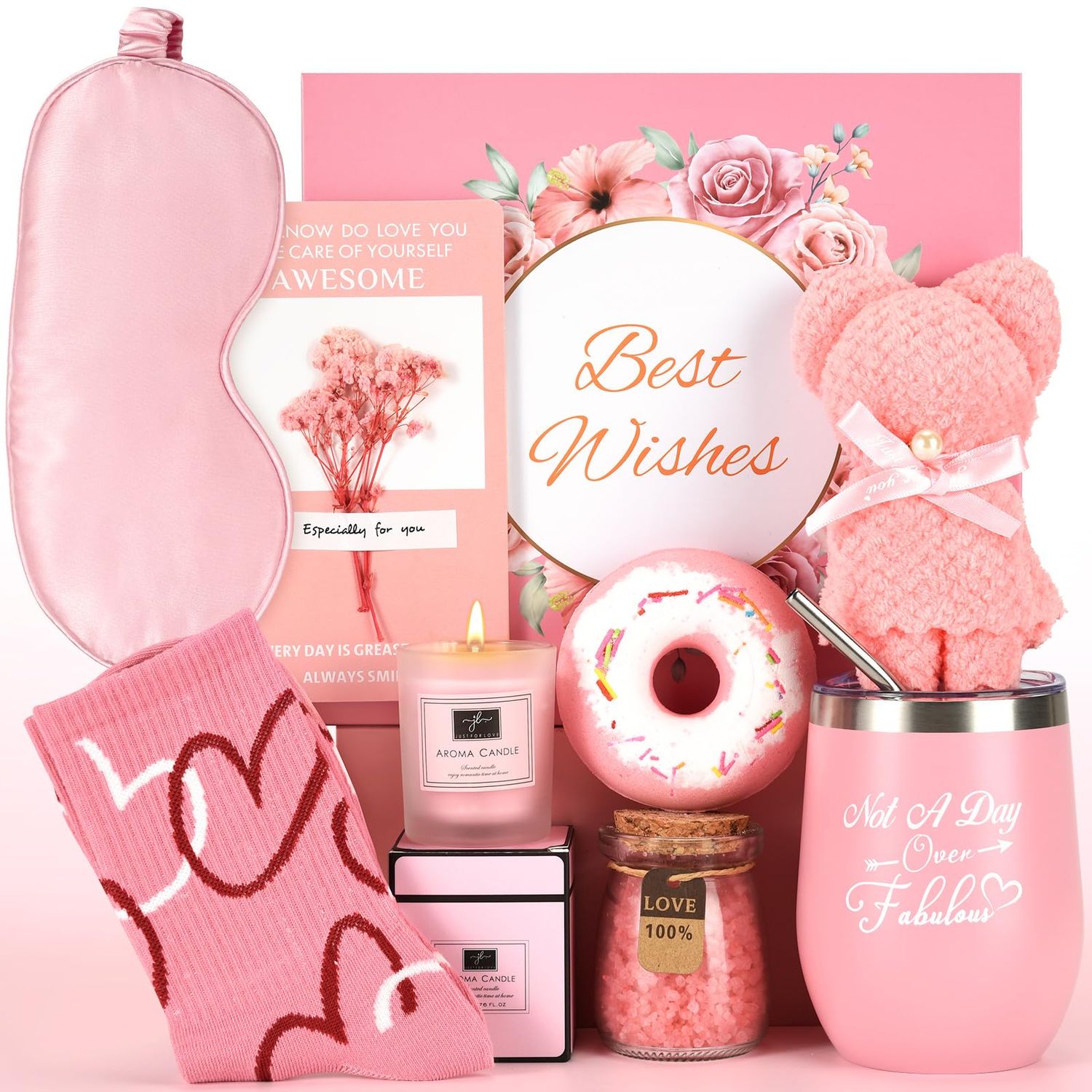 Utildom Gifts for Women - Birthday Gifts for Women Mom Her Girlfriend Friends Sister Wife Teacher Nurse Coworker, Relaxing Spa Gift Basket Set for Christmas Valentines Mothers Thanksgiving Day Gifts