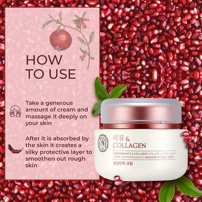 The Face Shop Pomegranate &amp; Collagen Volume Lifting Eye Cream | Deep Revitalizing Cream for Elasticity, Firmness &amp; Density | Anti-Aging Korean Moisturizer | Plump &amp; Smoothen Your Skin, 3.38 Fl Oz