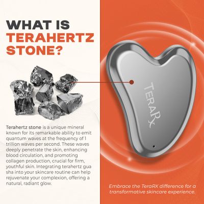 TeraRX Terahertz Gua Sha for Enhanced Lymphatic Drainage, Reduced Puffiness, and Relieved Facial Tension - 100% Authentic Terahertz Stone Gua Sha Facial Tools