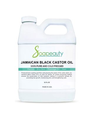 Soapeauty JAMAICAN BLACK CASTOR OIL Cold Pressed Unrefined | 100% Pure Natural Black Castor Oil Promotes Healthy Skin &amp; Hair | Carrier Oil &amp; Strengthens Nails | 32 Oz
