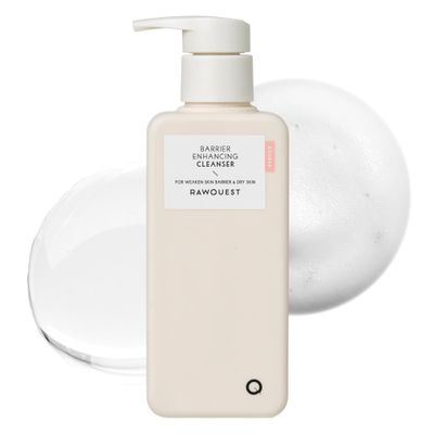 RAWQUEST Barrier Enhancing Cleanser for Skin Barrier Repair, Deep Hydration, Oil Control, Pore Cleansing, Low pH 5.5, Hypoallergenic Vegan Korean Skin Care for Sensitive &amp; Dry Skin (6.42 Fl. Oz/190ml)