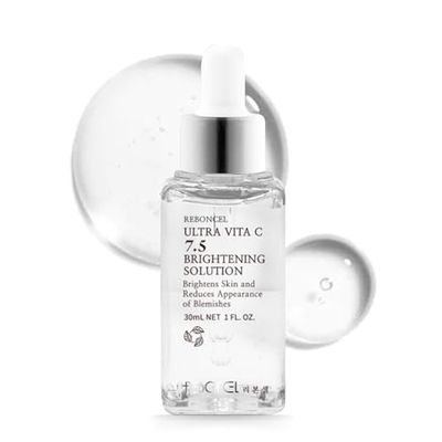REBONCEL Pure Vita C 7.5 Brightening Oil Serum for beginners, sensitive skin with Vitamin C, Korean Glass Radiant Skin Face Serum (1 Fl Oz, 30mL)