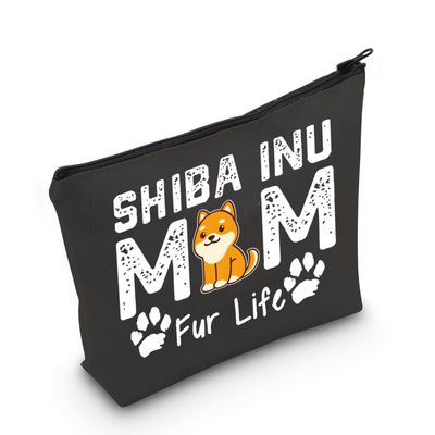 LEVLO SHIBA INU Mom Gifts SHIBA INU MOM Fur Life Makeup Bags SHIBA INU Lovers Gifts (SHIBA INU MOM-balck)