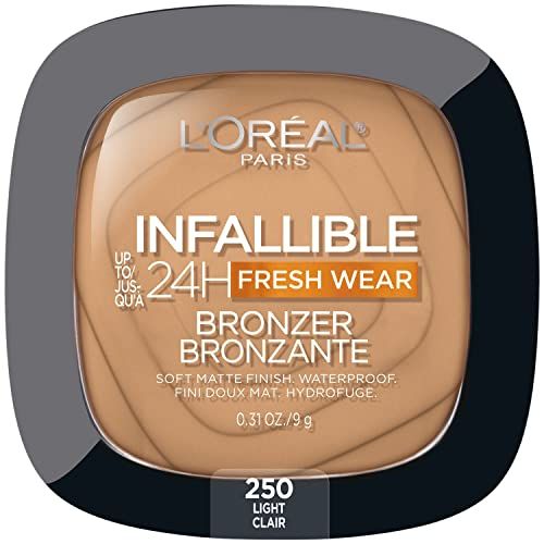 L&#39;Oreal Paris Infallible Up to 24H Fresh Wear Soft Matte Longwear Bronzer. Waterproof, heatproof, Transfer, humidity and sweatproof, Light, 0.31 oz