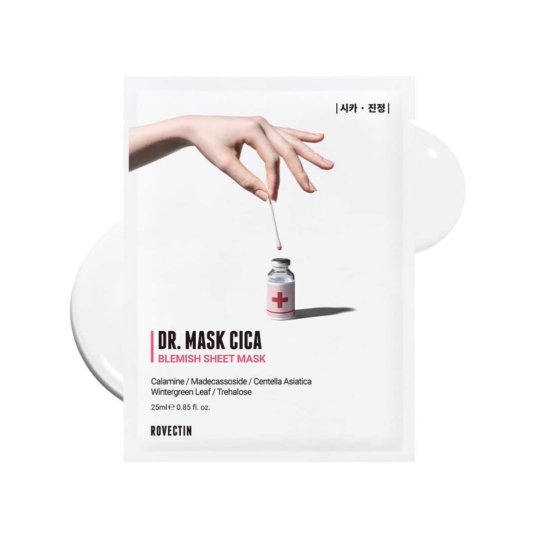 ROVECTIN] Dr. Mask CICA (5 ea.) - Soothing and Hydrating Facial Mask Sheet with Calamine and Madecassoside