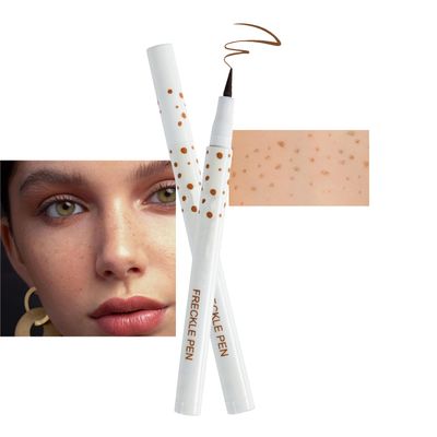 Rosarden Freckle Pen, Freckle Makeup Pen for Face, Waterproof Long Lasting Quick Dry Faux Freckle Pen, Soft Artificial Freckles Makeup Face Decoration, Create Natural Sunkissed Skin (Light Brown)