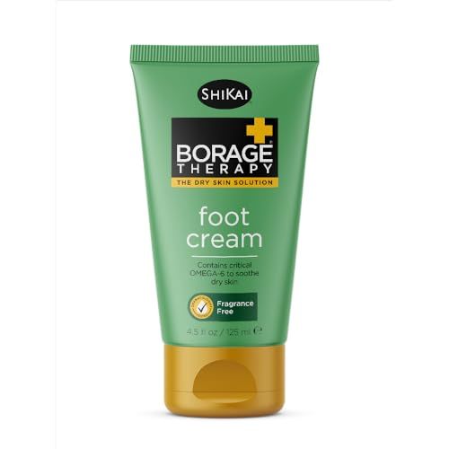 SkiKai Borage Therapy Foot Cream (4.2 oz) | Fragrance-Free Moisturizer Lotion | Healing Care for Dry, Cracked Heels | With Borage Seed Oil