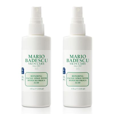Mario Badescu Repairing HOCl Facial Spray with Hypochlorous Acid - Soothes &amp; Hydrates Angry, Irritated Skin, Reduce Redness &amp; Flare-Ups - pH Balancing, Non-Irritating Cleanser, 4 Fl Oz (Pack of 2)