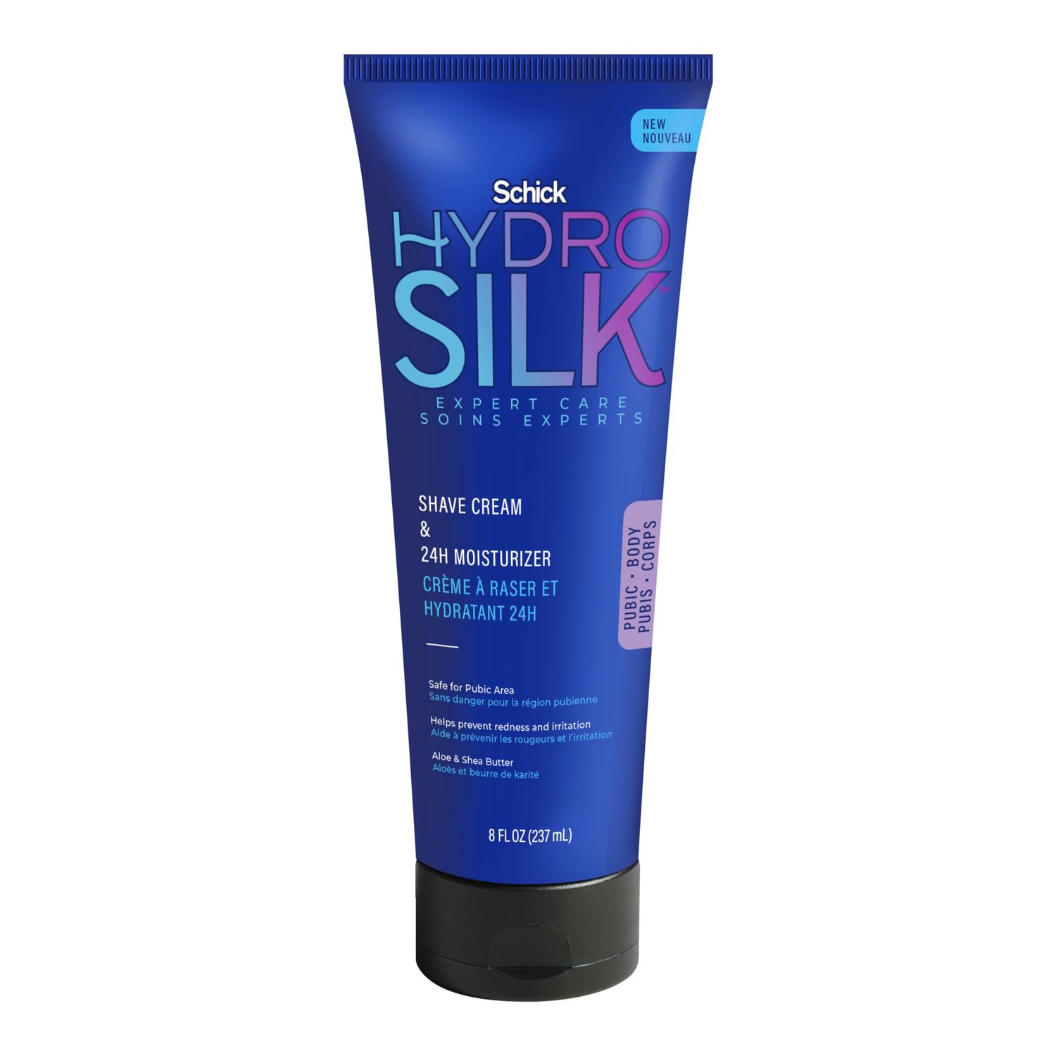 Schick Hydro Silk Shave Cream &amp; 24-Hour Moisturizer | Pubic Hair Shave Cream for Women and Bikini Area Moisturizer, Shaving Cream for Women Sensitive Skin, 8 fluid oz