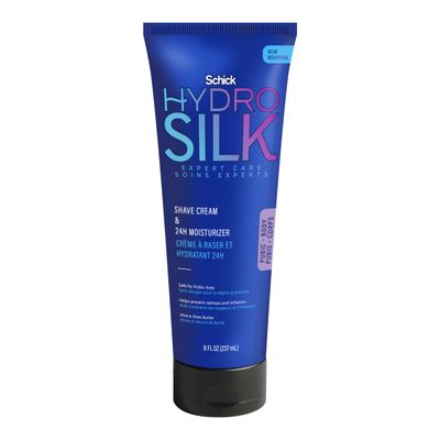 Schick Hydro Silk Shave Cream &amp; 24-Hour Moisturizer | Pubic Hair Shave Cream for Women and Bikini Area Moisturizer, Shaving Cream for Women Sensitive Skin, 8 fluid oz