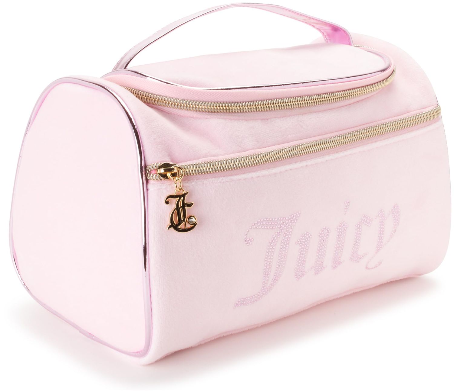 Juicy Couture Women&#39;s Cosmetics Bag - Hanging Travel Makeup and Toiletries Small Duffel Bag, Pink