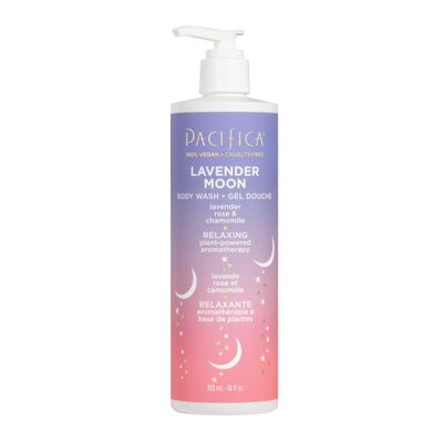 Pacifica Body Wash Lavender Moon - Bath &amp; Shower Gel - w/Hyaluronic Acid, Rose, Chamomile - for Moisture, Hydration &amp; Cleansing, Lavender Scented Clean Vegan &amp; Cruelty-Free Dermatologist